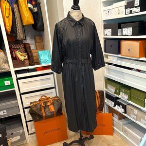 ALLSAINTS Osa Coated Denim Black Dress